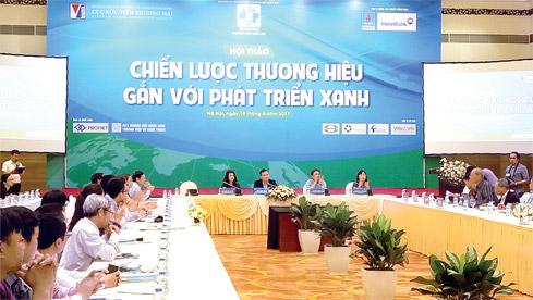 Hội thảo “Chiến lược thương hiệu gắn với phát triển xanh” diễn ra tại Hà Nội sáng 19/4.